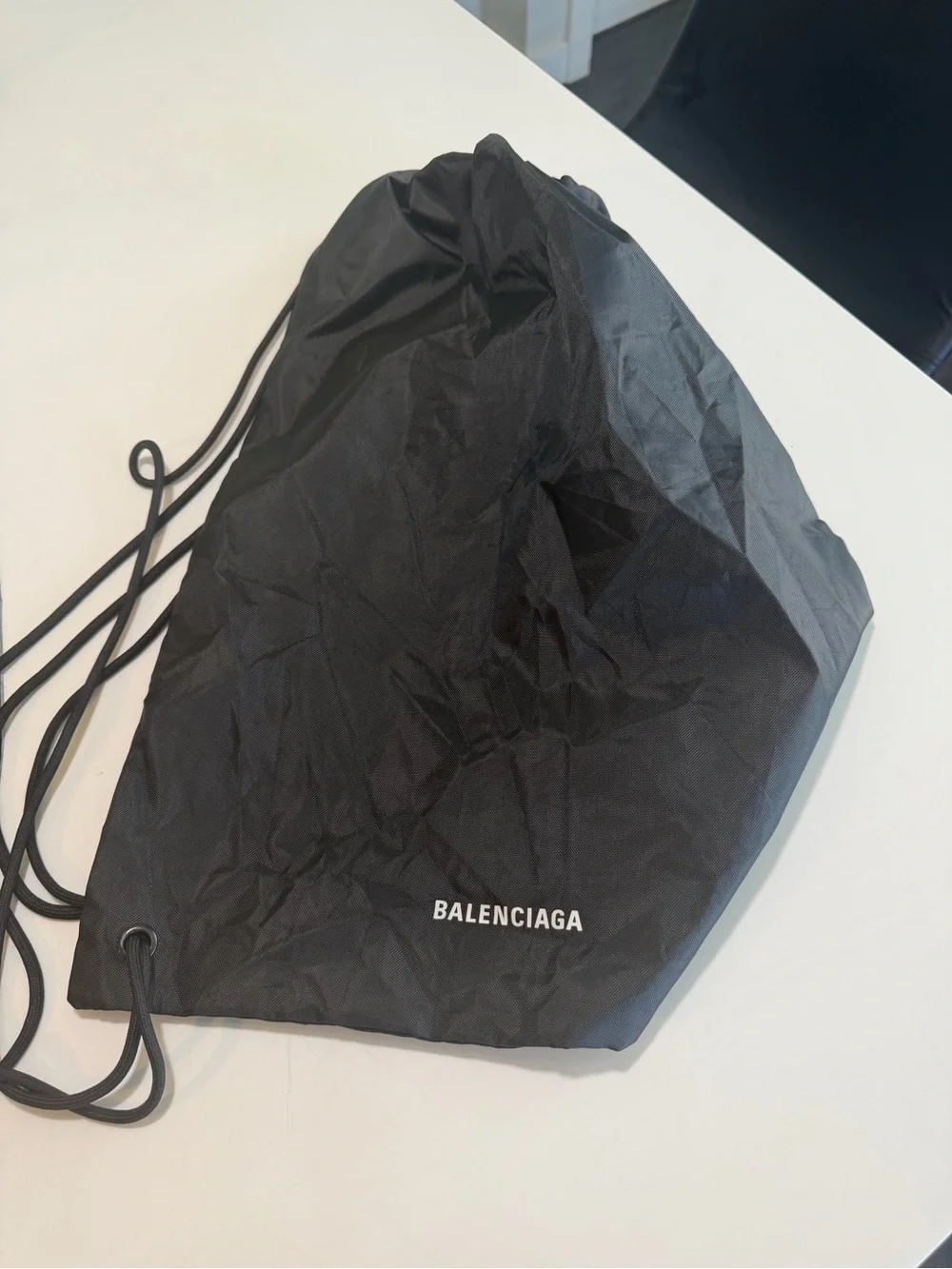 Balenciaga Black Drawstring Pouch Backpack